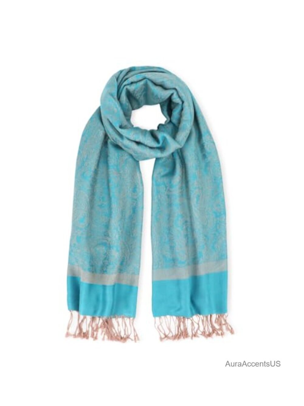Silky Paisley Pashmina Shawl Wrap for Women Double-Side Jacquard Scarf